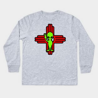 New Mexico Alien Kids Long Sleeve T-Shirt